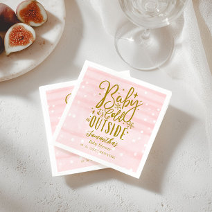 Serviette En Papier Flocons de neige Bébé Il fait froid dehors Fille B