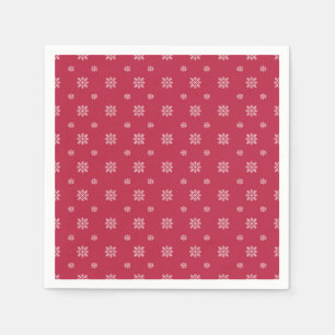 Serviette En Papier Flocons de neige rouges et blancs Noël simple mode