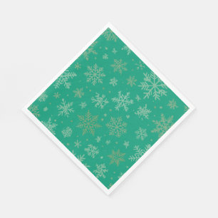 Serviette En Papier Flocons de neige Tiel et or