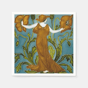 Serviette En Papier Flora Art Nouveau de Walter Crane