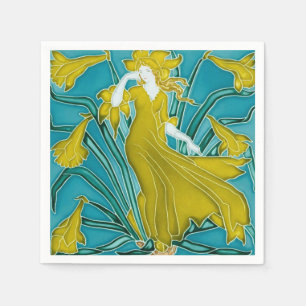 Serviette En Papier Flora Art Nouveau de Walter Crane
