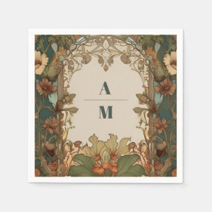 Serviette En Papier Flora Vintage Art nouveau Mariage