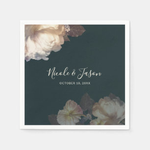 Serviette En Papier Floraison romantique Élégant Mariage floral