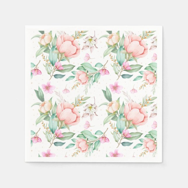 Serviette En Papier Floral (Devant)