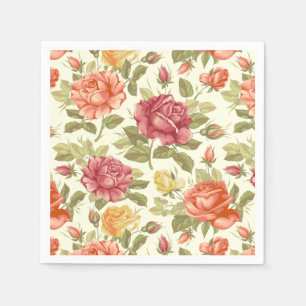 Serviette En Papier Floral