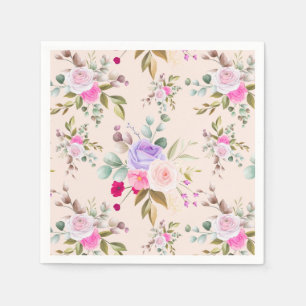 Serviette En Papier Floral