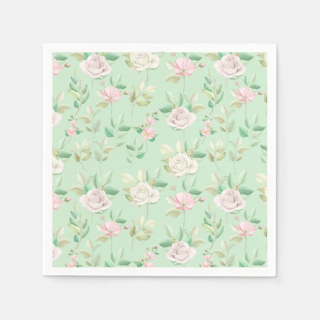 Serviette En Papier Floral (Devant)