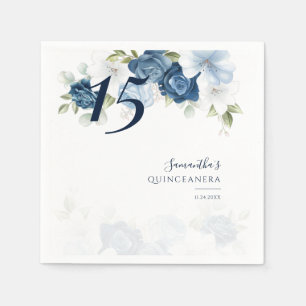 Serviette En Papier Floral 15e anniversaire Quinceanera Dusty Papier b