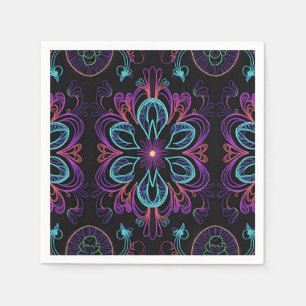 Serviette En Papier Floral Abstrait vibrant