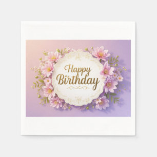Serviette En Papier Floral anniversaire luxueux élégant extravagant
