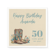 Floral Boots Occidentaux Cinquantième anniversaire