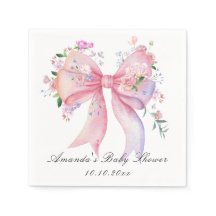 Floral Bow Flowers Girl Baby Shower