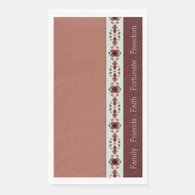 Serviette En Papier Floral Brown Moderne Et Simple (Devant)