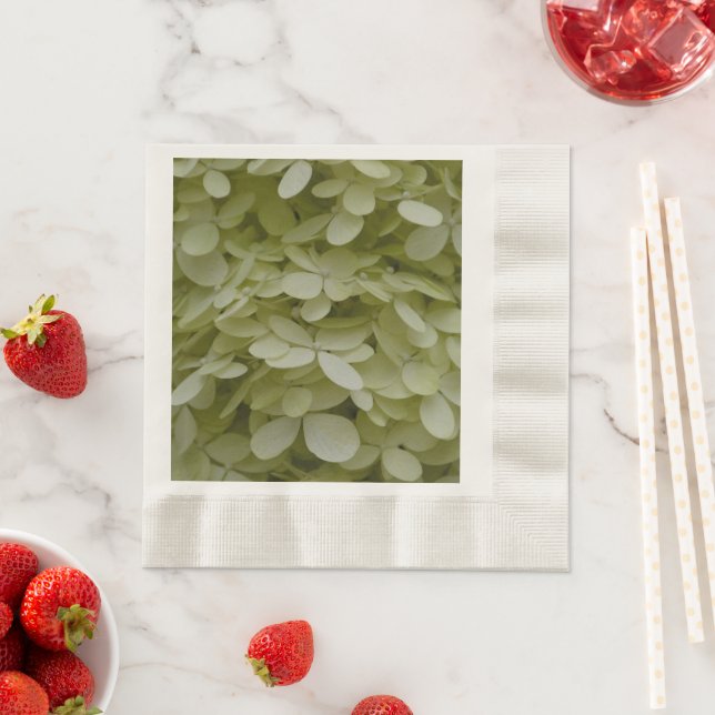 Serviette En Papier Floral Celadon Green Hydrangea (En situation)