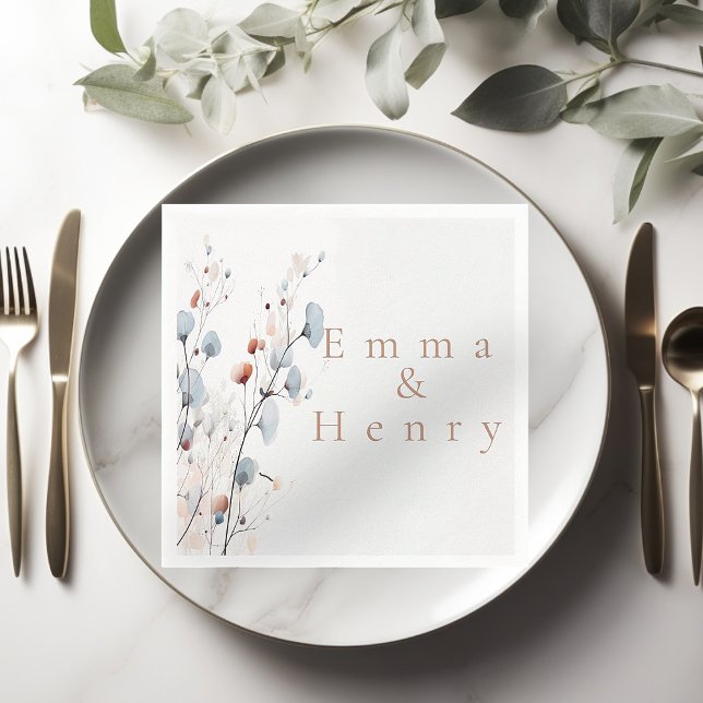 Serviette En Papier Floral d'hiver (Créateur téléchargé)