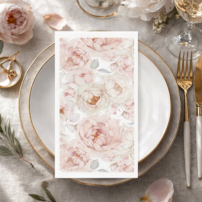 Serviette En Papier Floral élégant et intemporel (Créateur téléchargé)