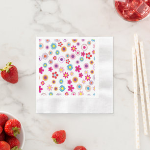 Serviette En Papier Floral en floraison vive