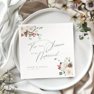 Serviette En Papier Floral Festif c'est la saison de se marier