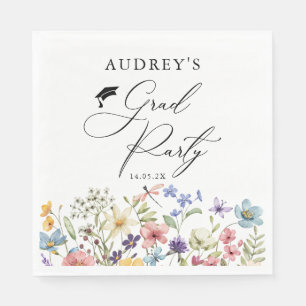 Serviette En Papier Floral Fleur sauvage moderne Grad Party
