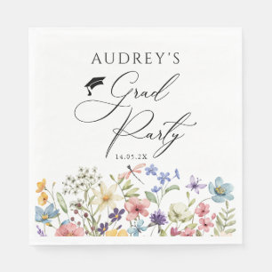 Serviette En Papier Floral Fleur sauvage moderne Grad Party