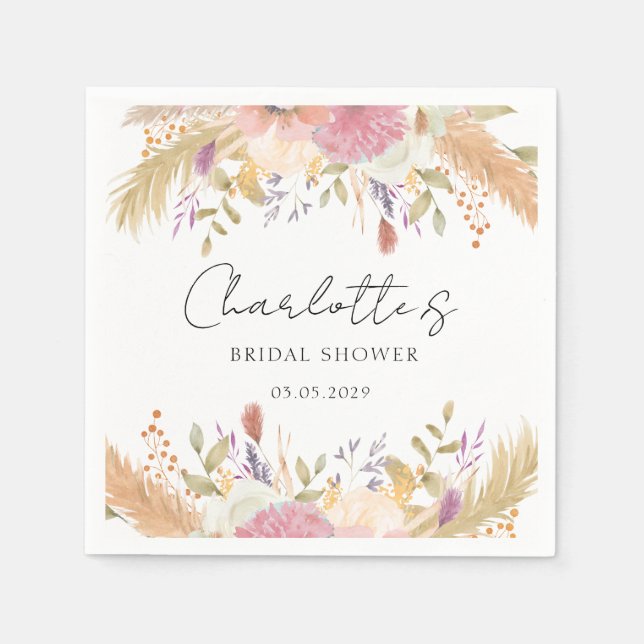 Serviette En Papier Floral moderne (Devant)