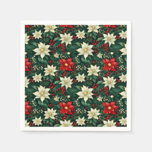 Serviette En Papier Floral Motif de Noël