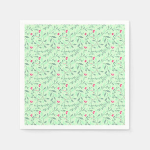 Serviette En Papier Floral pattern.05.FR.pink et Lgreen LGreen BG