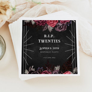 Serviette En Papier Floral Rip 20s 30e Anniversaire Papier de fête Nap