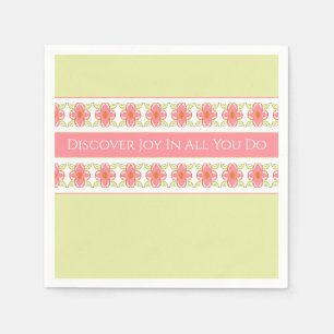 Serviette En Papier Floral Rose Avec Vert Clair