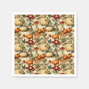 Serviette En Papier Floral Thanksgiving Motif Vintage (10)