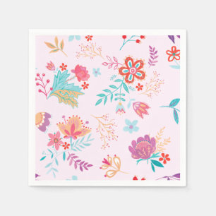 Serviette en papier florale vintage boho chic