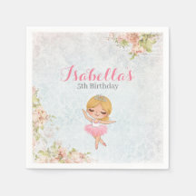 Flore Ballerina Anniversaire Papier Partie Napkins