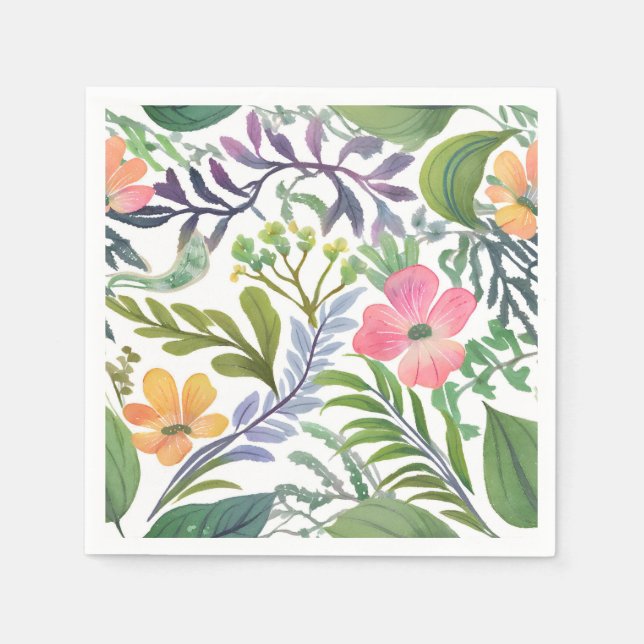 Serviette En Papier Flore Fleur sauvage printanière | Champs de fleurs (Devant)