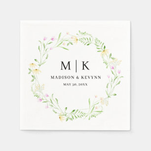 Serviette En Papier Flore minimale et chic Napkins mariage
