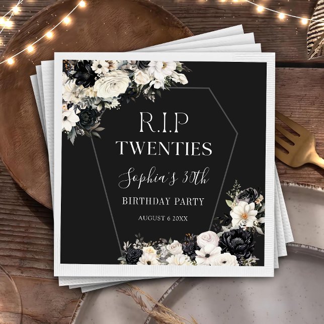 Serviette En Papier Flore Rip 20s 30e anniversaire de fête Napkins (Créateur téléchargé)