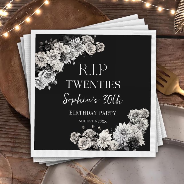 Serviette En Papier Flore Rip 20s 30e anniversaire de fête Napkins (Créateur téléchargé)