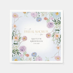 Serviette En Papier Flore rose fleur sauvage avec Fête des mariées ble