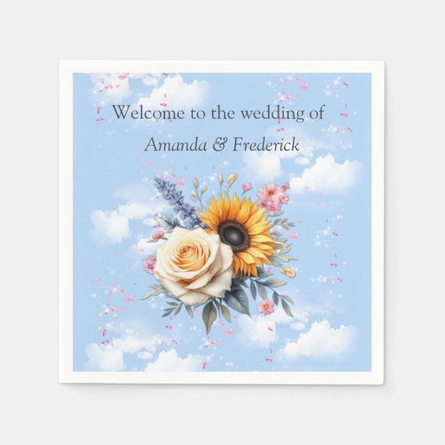 Serviette En Papier Flores florales du printemps et de l'été (Devant)