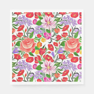 Serviette En Papier flower pattern