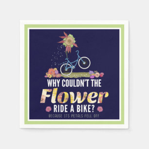 Serviette En Papier Flower Ride a Bike Joke - Nature Lover Pun