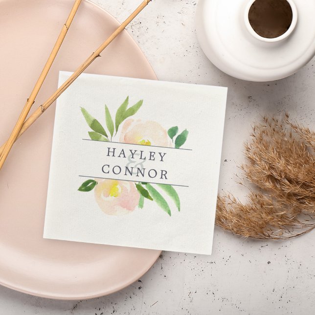 Serviette En Papier Flush de printemps | Floral Mariage personnalisé (Créateur téléchargé)