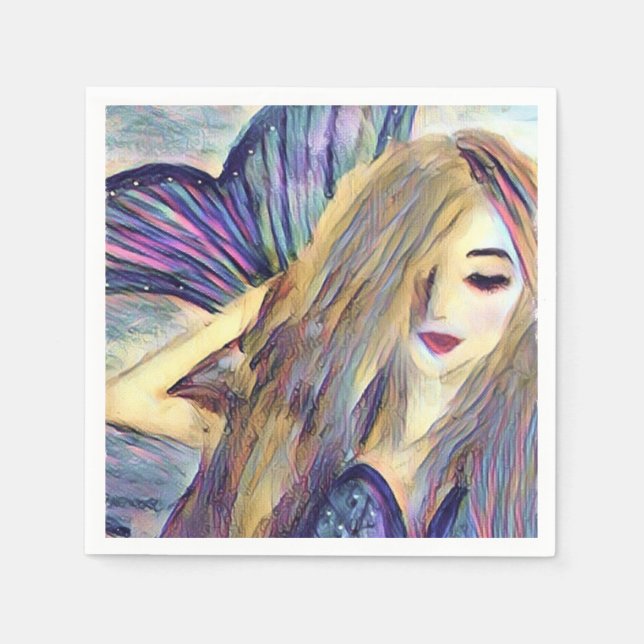 Serviette En Papier Foire à thème Mermaid plaques de papier personnali (Devant)