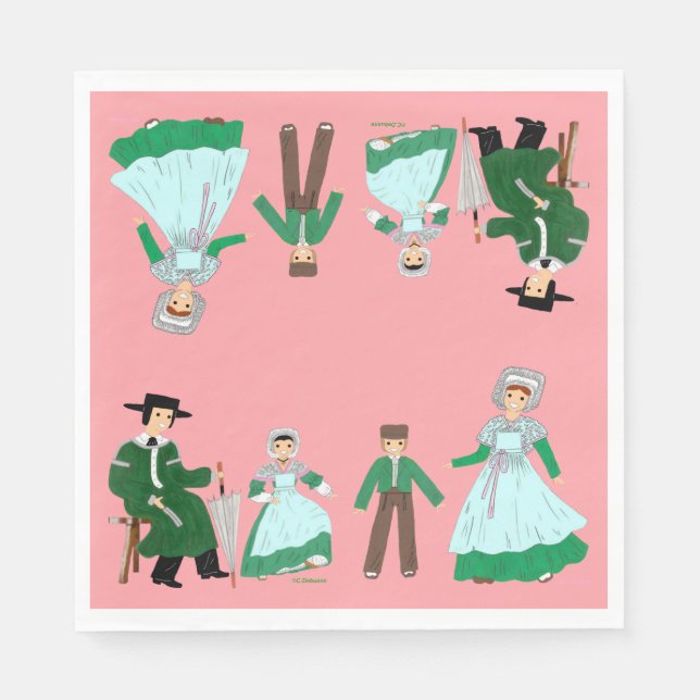 Serviette En Papier Folklore du CENTRE, France (Devant)