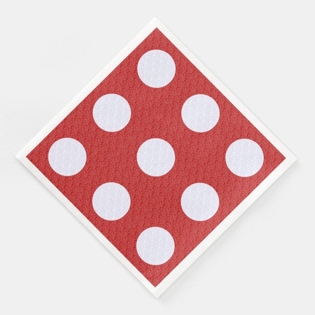 Serviette En Papier Fond de fractales rouges avec pois blancs en fract (Coin)