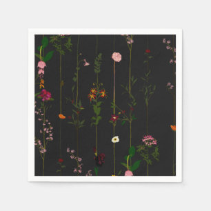 Serviette En Papier Fond floral - Sombre
