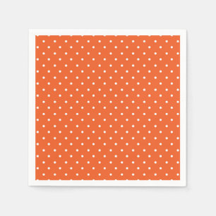 Serviette En Papier Fond orange vif à pois sans couture