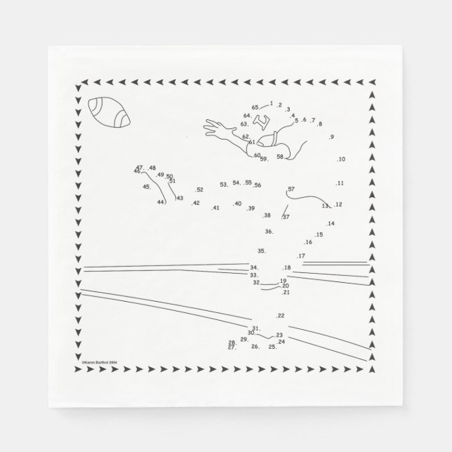 Serviette En Papier Football Kicker Connectez Les Points (Devant)