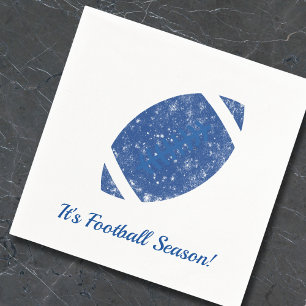 Serviette En Papier Football Party Tailgate Fournitures Blue White Nap