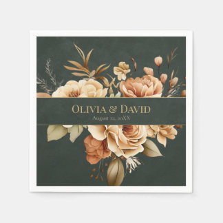 Serviette En Papier Forest Witch Green Floral Wedding Napkins