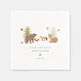 Serviette En Papier Forêt Bois Animaux Mignons Papier Baby shower
